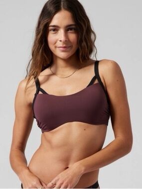 Athleta Palm Bra Athletic Swimwear Top In Plum Size 34 B/C
